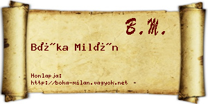 Bóka Milán névjegykártya