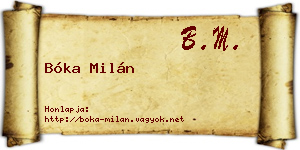Bóka Milán névjegykártya