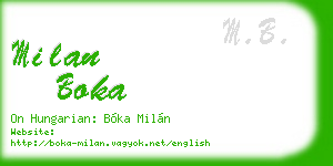 milan boka business card